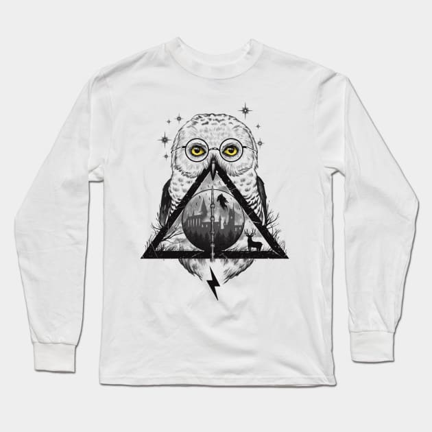 Owls and Wizardry Long Sleeve T-Shirt by Vincent Trinidad Art